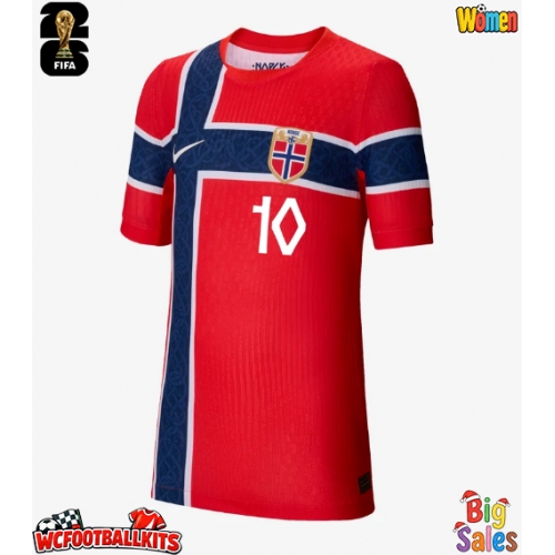 Norway Martin Odegaard #10 Replica Home Stadium Shirt for Women World Cup 2026 Short Sleeve